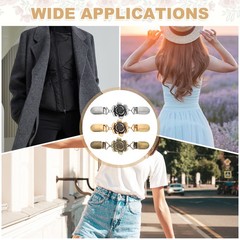 3Pcs Dress Clips Back Cinch, Sweater Clips (Rose Flower, 3 Colors)