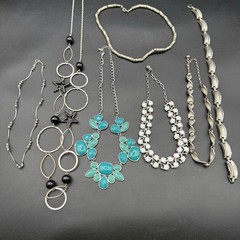 Vintage Chain Necklace Lot of 7 Silver Tone Costume Jewelry