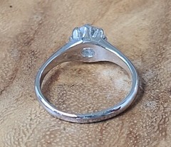 1.03ct. Platinum Vintage engagement ring natural euro cut diamond SI2-H