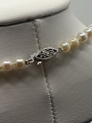 Vtg. 19” Mid-Century Graduated Cultured Akoya Pearl Necklace 14k clasp 4.2-8mm
