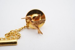 Vintage 14k Rose Gold Hummingbird Pin
