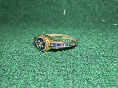 Vintage JAI 17 Jewels Peek A Boo Watch Elegant Floral Black Gold Swiss Made