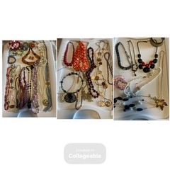 Large Lot Vintage Jewelry Lot Necklaces Bracelets Beads Art Deco Art Nouveau