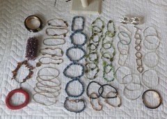 Mix Jewelry BRACELETS 66+ pc Lot, 3 Lbs,wearable, some with semi-precious stones