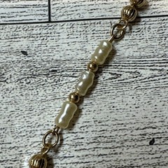 Parklane Goldtone Ball Bead w/ Oblong Faux Pearl Vintage