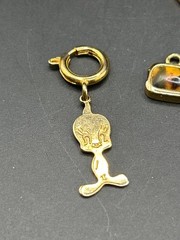Vintage Gold-Toned Charm Lot (7) – Mixed Metal & Shapes Pre-Owned
