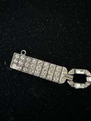 Art Deco Wachenheimer Diamonbar Buckle Sterling Silver Rhinestone Bracelet