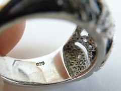 Antique Style Sterling Silver 925 Simulated Sapphire CZ Unique Ring Size 8