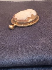 Victorian Era Carved Shell Cameo Pendant 1/20 10KT Gold Filled Stamped C.T.