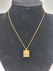 VINTAGE GOLD TONE PENDANT BY JOSTENS Eagle in inset silvertone – 16″ chain