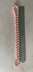 New Vintage Necklace Pink Silk Thread Beads & Gold beads