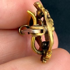 Vintage Gold Filled Watch Fob Brooch Engraved Monogram “V”