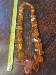 Gorgeous mid- Modern Chunky Hand Cut and Faceted Baltic Amber Necklace 52 grams