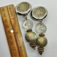 Vtg 1980’s Etruscan Revival Resin Runway Statement Earrings Clip Avant-Garde