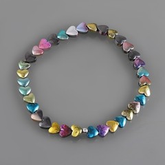 Natural Multi Hematite Stone Bracelet Stretchable Bracelet Heart Shape Stone