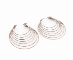 925 Sterling Silver Vintage Earrings Classic Cascade Loop Strand Hoop EG14531