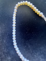 Australian Opal Bead Necklace SS Silver Clasp Round Beads Good Color 18” #1