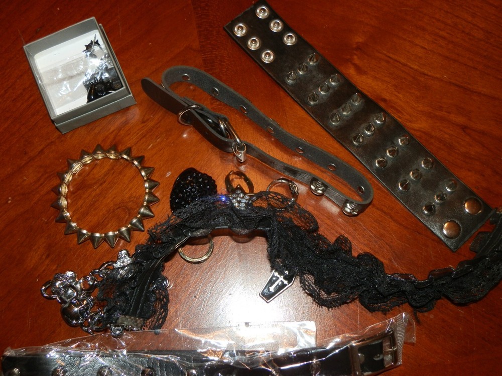 Lot Black Choker Necklaces, Bracelets, Miscellaneous Gothic Steam Punk Lot 2