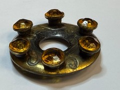 OLD Antique 1940-50 VIKING STYLE ethnic Latvian Brooch SAKTA with STONES