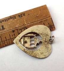Vintage San Francisco Heart Charm w/Street Trolley or Streetcar Sasco Sterling