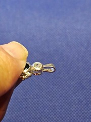 Sterling White And Green Birthstone Little Boy Charm Pendant Dangling Legs NICE