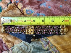 Antique Victorian Fancy Gold-Filled Amethyst Velvet Choker Necklace or Bracelet