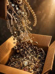 🏆 2 LB Severely Tangled Jewelry Lot Unsorted Unsearched Reseller Treasure Hunt