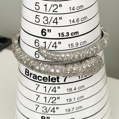Snake Serpent Bracelet Clear CZ Green Eyed Silver Tone Sparkly Hinged Bangle