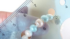 14K GE JCLIND White Pearl Bracelet 8″ long Womens 6mm Pearls Very Good Condition