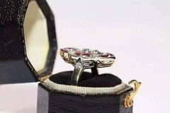 Art Deco Style Round Cut Lab Created Diamond 14K Yellow Gold FN Engagement Ring