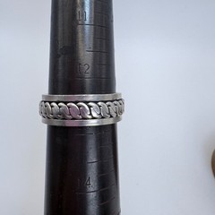 Interlocking Rope Design Spinner Band VTG Sterling Silver 925 Ring Size 12.5