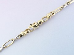 Vintage 14K Yellow & White Gold Oval Link 25.25″ Unisex Chain | 33.5 grams