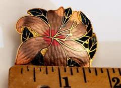 Vintage SG Cloisonne Enamel Stud Earrings and Pendant with 30″ Goldtone Chain