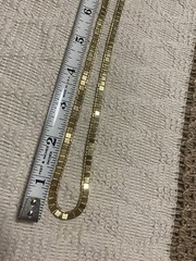 Vintage Monet Gold Tone Flat Square Link Chain Necklace 24”