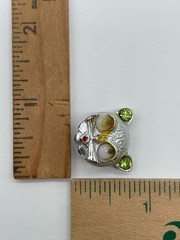 VTG MCM Google Eyes Rhinestone Silver-tone Funny Cartoon Cat Face pin