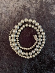 Heavy Vintage TAXCO 925 Sterling Silver BALL BEAD Necklace 74 grams