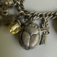 Napier Multi Charms Silver Chain Bracelet 7in. Massive! Charms 1.5in