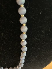 Baby Blue Silk Covered Bead Necklace