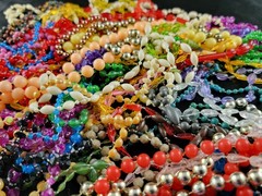 Bead Necklace Costume Parade Mardi Gras Party Various Colors & Length Vintage