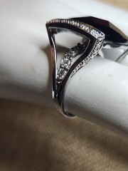 Vintage Sterling Silver And Black Faceted Stone