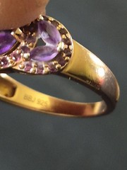 BBJ 925 Silver gold plated purple amethyst stones woman’s size 8