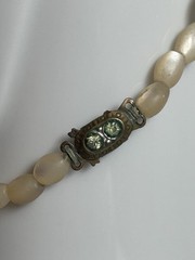 Antique Art Deco MOP Balamuty Choker Necklace Ornate Box Clasp 40s