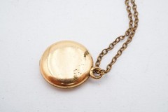 Vintage Gold Filled Rhinestone Locket Necklace 16.5″