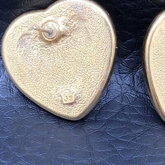 Vintage Rhinestone Heart Earrings Faux Pearl Gold Tone Posts 80s 90s Signed JS