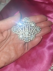 Vintage Estate Rhinestone Bracelet Earrings And Hair Pin Set