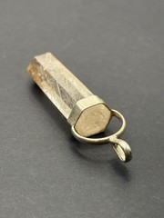 Vintage Sterling Silver Rutilated Quartz Pendant Crystal G20