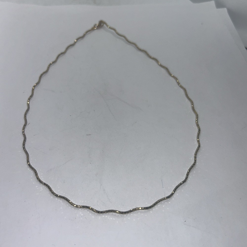 Vintage Italy Sterling Silver 925 Twisted Box Chain Necklace 18″