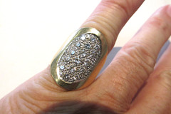 Estate 14k 1.50 ctw VS1- SI1 G Pave Diamond Ring Cigar Band Style 7 MAKE OFFER