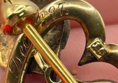 5.7g Antique 1897 Victorian 15ct 15k Solid Gold Brooch Diamond Not Scrap Gold