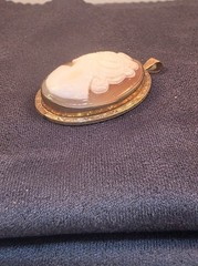 Victorian Era Carved Shell Cameo Pendant 1/20 10KT Gold Filled Stamped C.T.